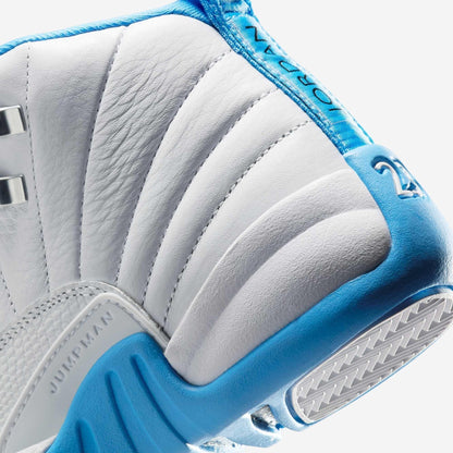 Air Jordan 12 Retro 'Melo / UNC University Blue' (2025) (GS) [153265-112] Athletic Basketball Sports Sneakers in White / University Blue for Unisex Youth Kids Junior Boys Girls - AVBL MRKT (8)
