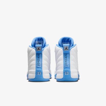 Air Jordan 12 Retro 'Melo / UNC University Blue' (2025) (PS) [151186-112] Athletic Basketball Sports Sneakers in White / University Blue for Unisex Little Kids Pre-School Boys Girls - AVBL MRKT (6)