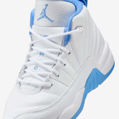 Air Jordan 12 Retro 'Melo / UNC University Blue' (2025) (PS) [151186-112] Athletic Basketball Sports Sneakers in White / University Blue for Unisex Little Kids Pre-School Boys Girls - AVBL MRKT (7)