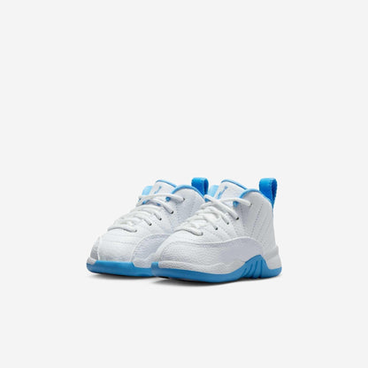 Air Jordan 12 Retro 'Melo / UNC University Blue' (2025) (TD) [850000-112] Athletic Basketball Sports Sneakers in White / University Blue for Unisex Baby Infant Toddler - AVBL MRKT (1)