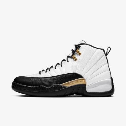 Air Jordan 12 Retro 'Royalty Taxi' (2021) [CT8013-170] Athletic Basketball Sports Sneakers in White / Metallic Gold - Black for Unisex Adult Mens - AVBL MRKT (2)