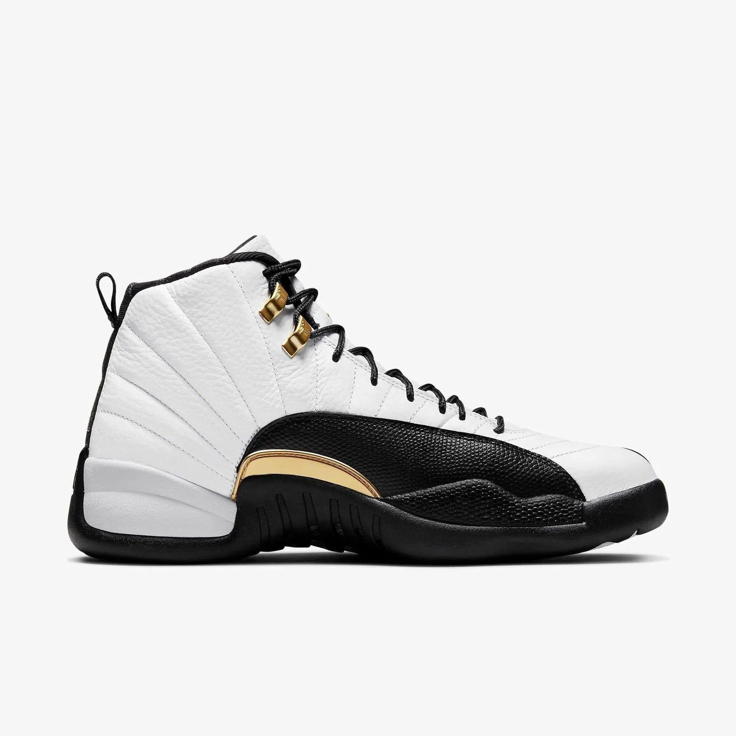 Air Jordan 12 Retro 'Royalty Taxi' (2021) [CT8013-170] Athletic Basketball Sports Sneakers in White / Metallic Gold - Black for Unisex Adult Mens - AVBL MRKT (4)