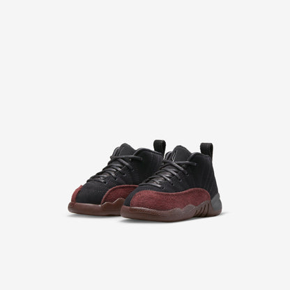 Air Jordan 12 Retro SP x A Ma Maniére 'Black' (2023) (TD) [FB2687-001] Athletic Basketball Sports Sneakers in Black / Black - Burgundy Crush for Unisex Baby Infant Toddler - AVBL MRKT (1)