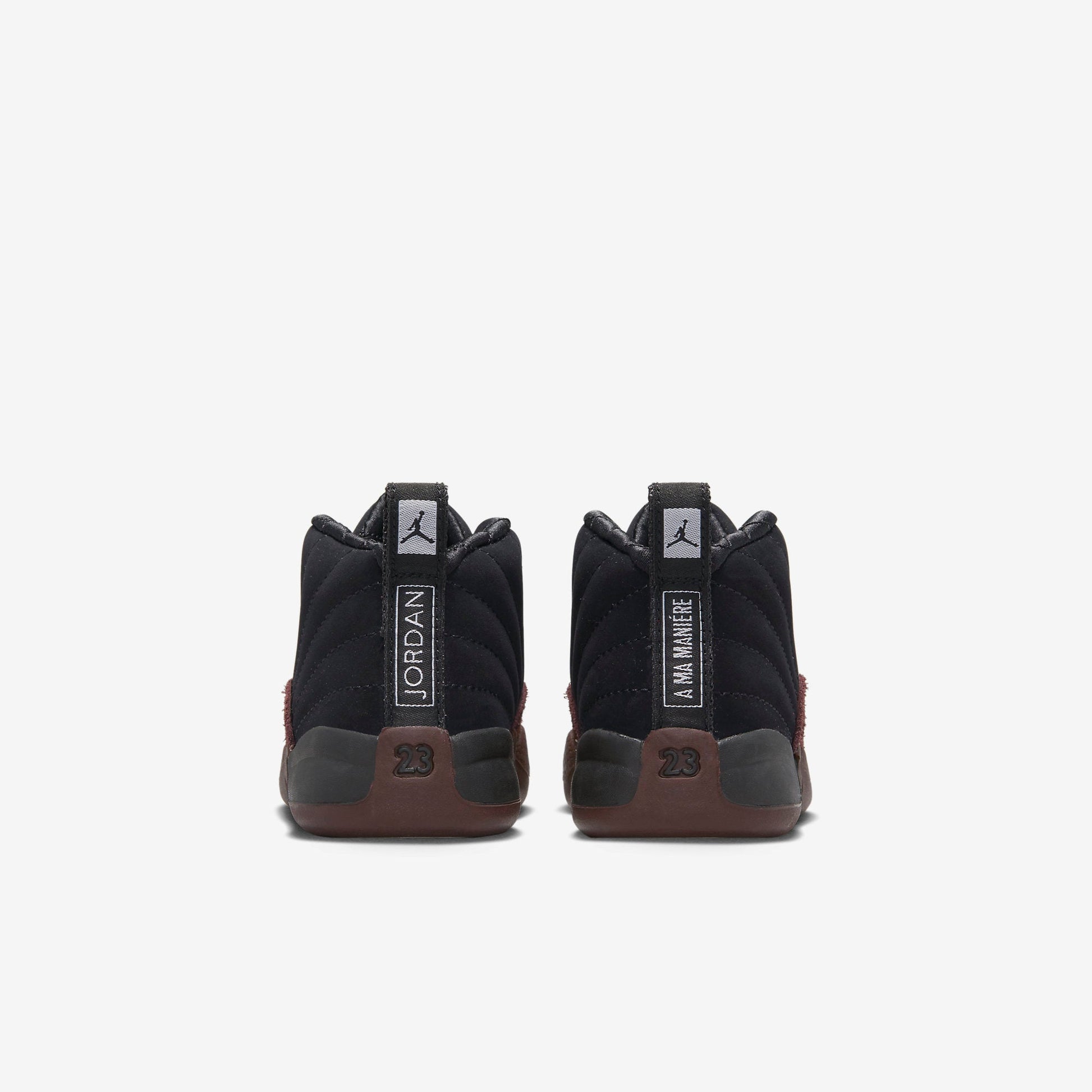 Air Jordan 12 Retro SP x A Ma Maniére 'Black' (2023) (TD) [FB2687-001] Athletic Basketball Sports Sneakers in Black / Black - Burgundy Crush for Unisex Baby Infant Toddler - AVBL MRKT (6)