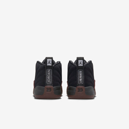 Air Jordan 12 Retro SP x A Ma Maniére 'Black' (2023) (TD) [FB2687-001] Athletic Basketball Sports Sneakers in Black / Black - Burgundy Crush for Unisex Baby Infant Toddler - AVBL MRKT (6)