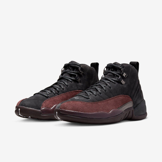 Air Jordan 12 Retro SP x A Ma Maniére 'Black' (2023) (Womens) [DV6989-001] Athletic Basketball Sports Sneakers in Black / Black - Burgundy Crush for Unisex Adult Female Ladies Girls WMNS - AVBL MRKT (1)