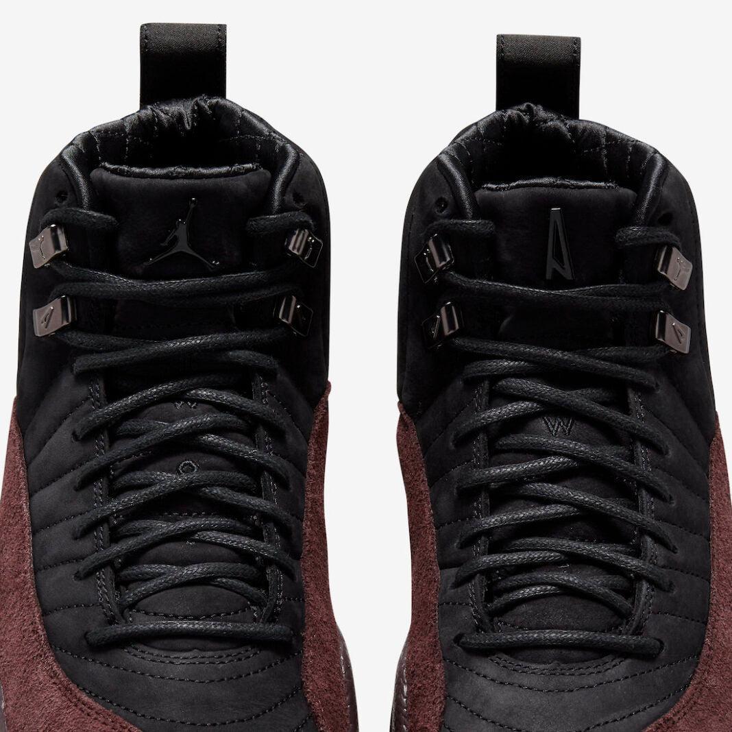 Air Jordan 12 Retro SP x A Ma Maniére 'Black' (2023) (Womens) [DV6989-001] Athletic Basketball Sports Sneakers in Black / Black - Burgundy Crush for Unisex Adult Female Ladies Girls WMNS - AVBL MRKT (6)