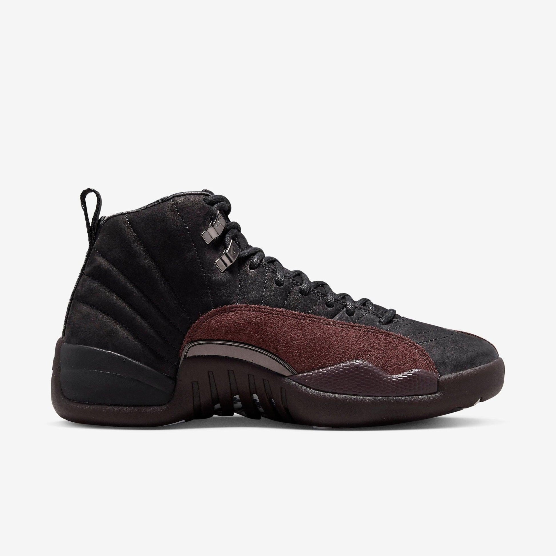 Air Jordan 12 Retro SP x A Ma Maniére 'Black' (2023) (Womens) [DV6989-001] Athletic Basketball Sports Sneakers in Black / Black - Burgundy Crush for Unisex Adult Female Ladies Girls WMNS - AVBL MRKT (4)