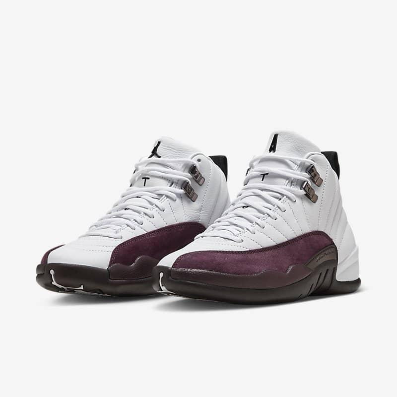 Air Jordan 12 Retro SP x A Ma Maniére 'White' (2023) (Womens) [DV6989-100] Athletic Basketball Sports Sneakers in White / Black - Burgundy Crush for Unisex Adult Female Ladies Girls WMNS - AVBL MRKT (1)