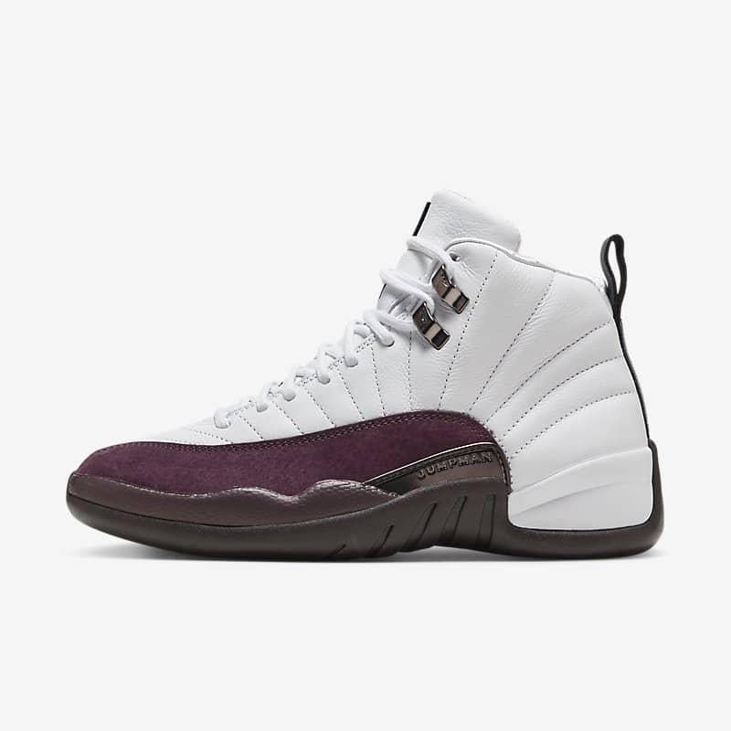 Air Jordan 12 Retro SP x A Ma Maniére 'White' (2023) (Womens) [DV6989-100] Athletic Basketball Sports Sneakers in White / Black - Burgundy Crush for Unisex Adult Female Ladies Girls WMNS - AVBL MRKT (2)