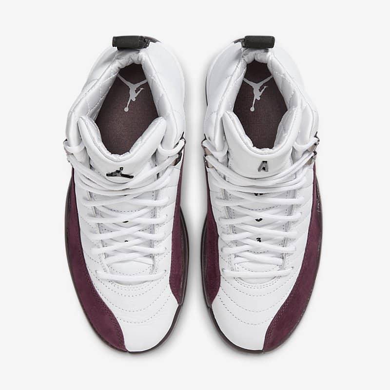 Air Jordan 12 Retro SP x A Ma Maniére 'White' (2023) (Womens) [DV6989-100] Athletic Basketball Sports Sneakers in White / Black - Burgundy Crush for Unisex Adult Female Ladies Girls WMNS - AVBL MRKT (5)