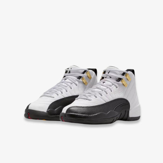Air Jordan 12 Retro 'Taxi' (2025) (GS) [153265-117] Athletic Basketball Sports Sneakers in White / Black - Taxi for Unisex Youth Kids Junior Boys Girls - AVBL MRKT (1)