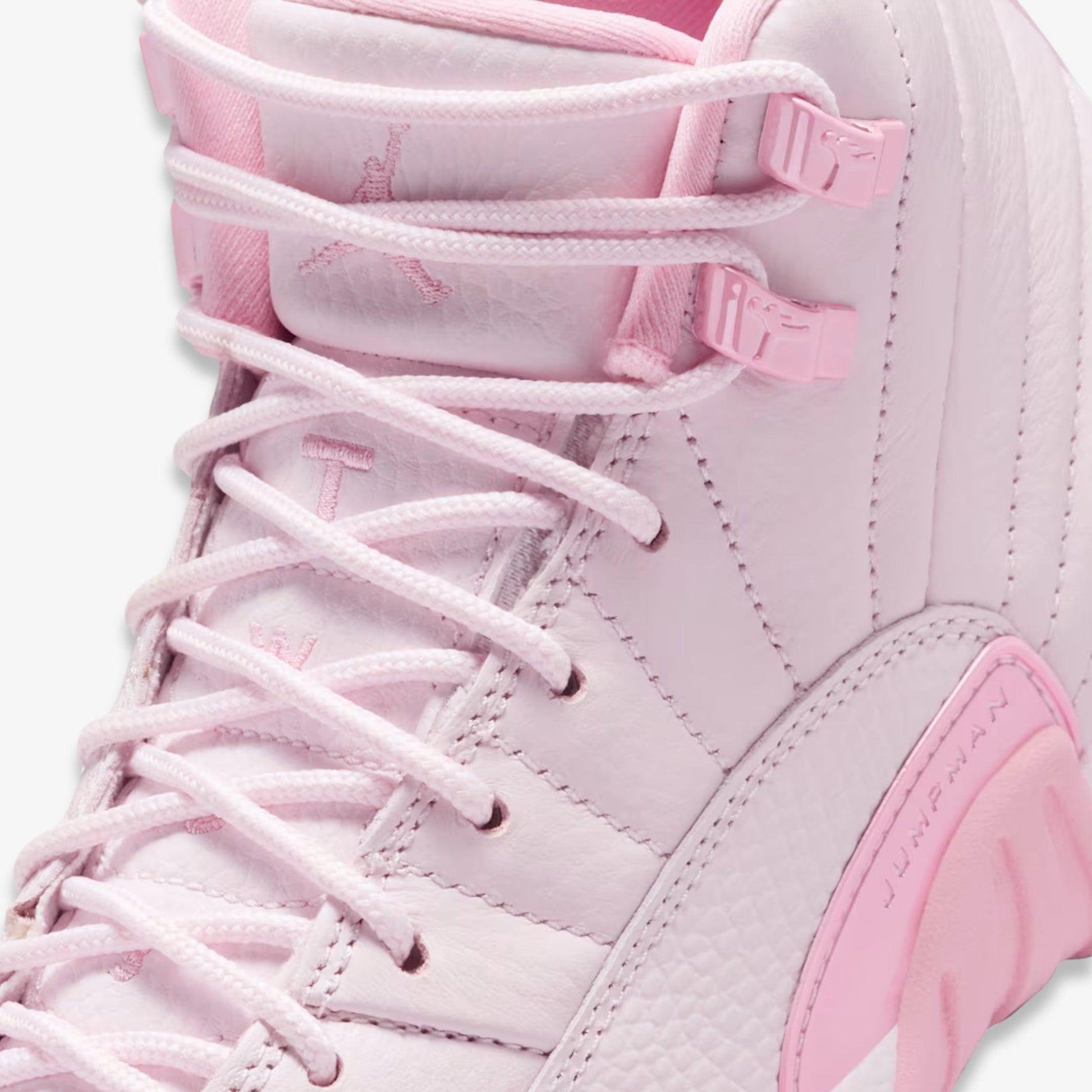 Air Jordan 12 Retro 'Triple Pearl Pink' (2025) (GS) [510815-600] Athletic Basketball Sports Sneakers in Pearl Pink / Medium Soft Pink for Unisex Youth Kids Junior Boys Girls - AVBL MRKT (7)