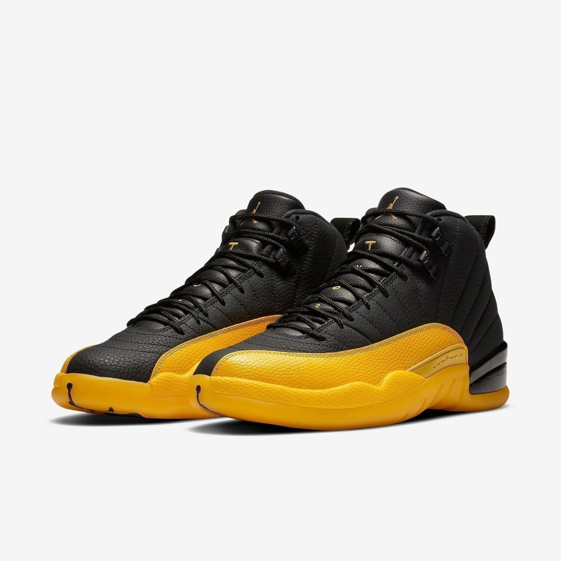 Air Jordan 12 Retro 'University Gold' (2020) [130690-070] Athletic Basketball Sports Sneakers in Black / University Gold - Black for Unisex Adult Mens - AVBL MRKT (1)