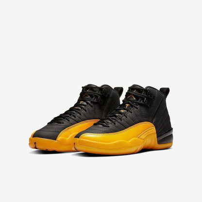 Air Jordan 12 Retro 'University Gold' (2020) (GS) [153265-070] Athletic Basketball Sports Sneakers in Black / Black - University Gold for Unisex Youth Kids Junior Boys Girls - AVBL MRKT (1)