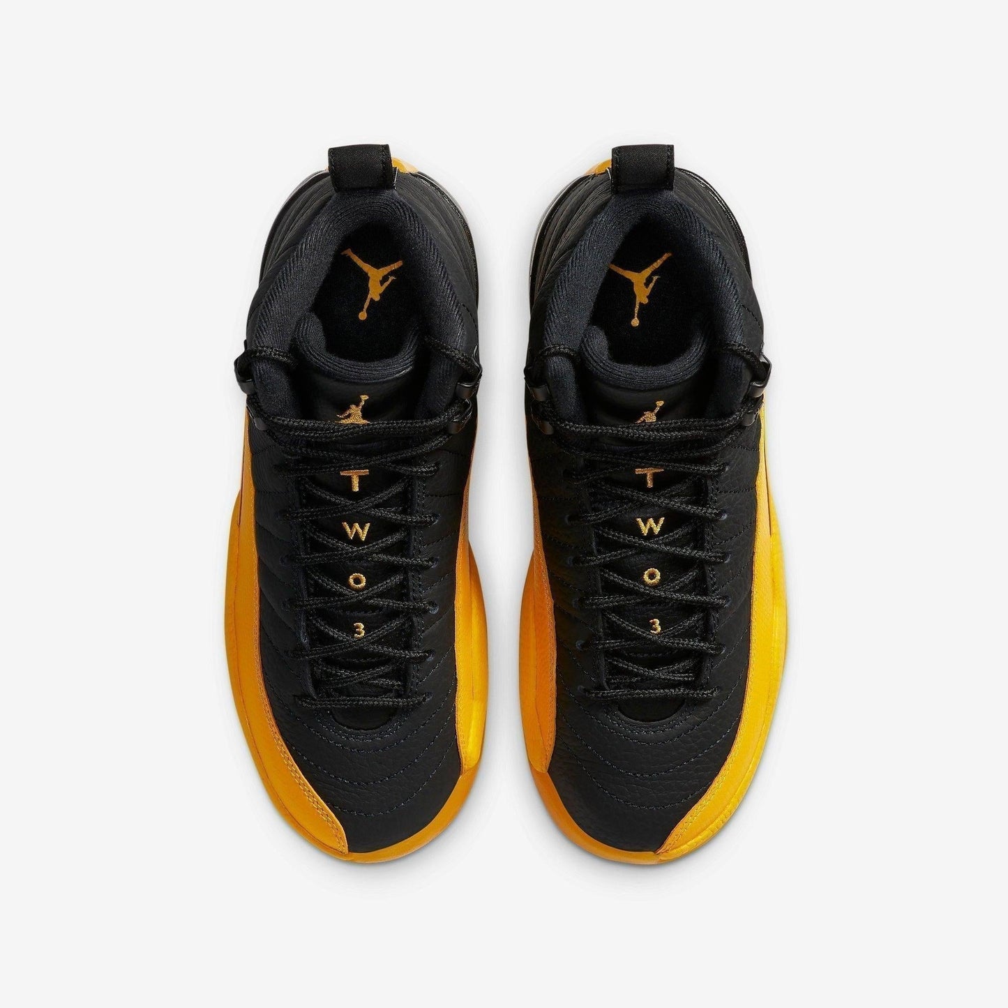 Air Jordan 12 Retro 'University Gold' (2020) (GS) [153265-070] Athletic Basketball Sports Sneakers in Black / Black - University Gold for Unisex Youth Kids Junior Boys Girls - AVBL MRKT (5)