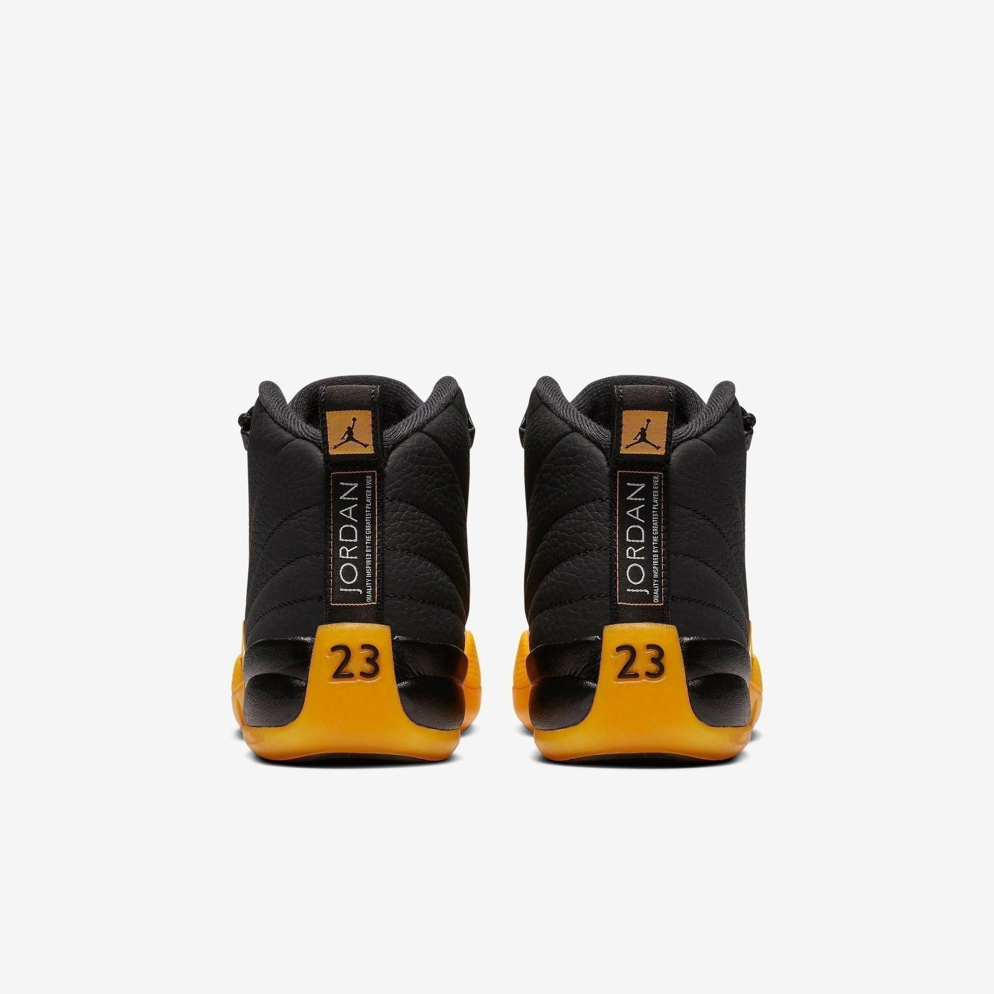 Air Jordan 12 Retro 'University Gold' (2020) (GS) [153265-070] Athletic Basketball Sports Sneakers in Black / Black - University Gold for Unisex Youth Kids Junior Boys Girls - AVBL MRKT (6)