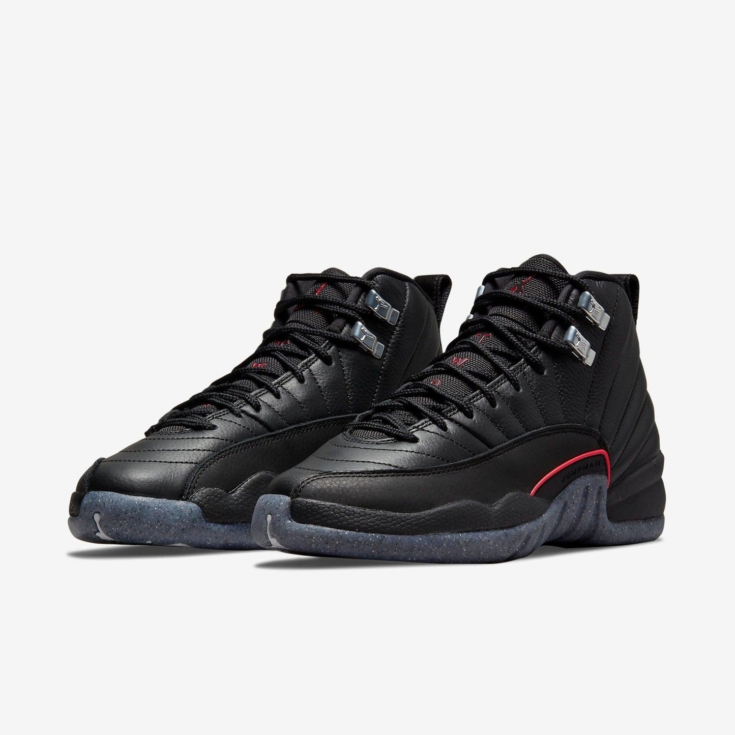 Air Jordan 12 Retro 'Utility' (2021) (GS) [DM5204-006] Athletic Basketball Sports Sneakers in Black / Black - Bright Crimson for Unisex Youth Kids Junior Boys Girls - AVBL MRKT (1)