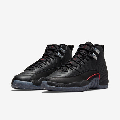 Air Jordan 12 Retro 'Utility' (2021) (GS) [DM5204-006] Athletic Basketball Sports Sneakers in Black / Black - Bright Crimson for Unisex Youth Kids Junior Boys Girls - AVBL MRKT (1)
