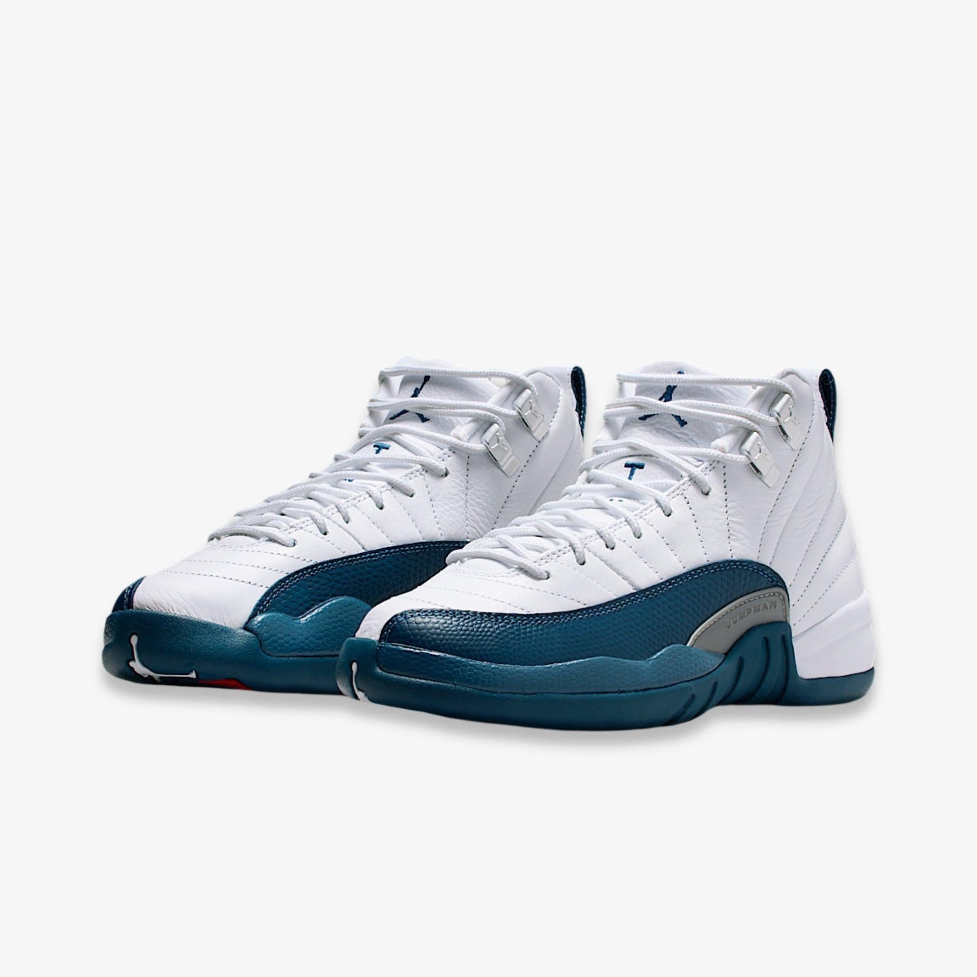 Air Jordan 12 Retro 'White / French Blue' (2025) (GS) [153265-114] Athletic Basketball Sports Sneakers in White / French Blue for Unisex Youth Kids Junior Boys Girls - AVBL MRKT (1)