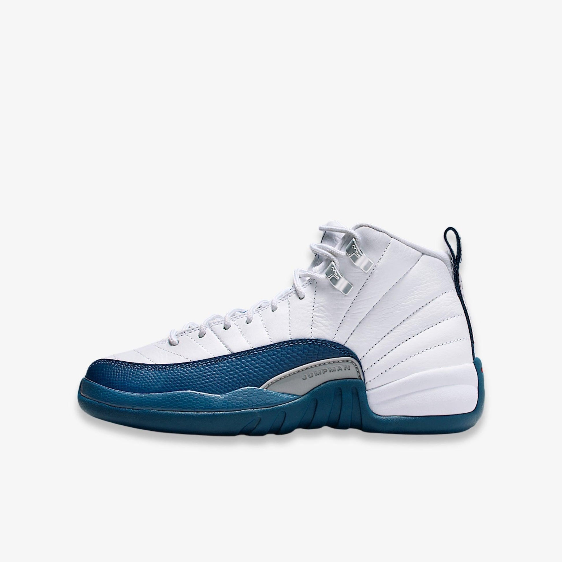 Air Jordan 12 Retro 'White / French Blue' (2025) (GS) [153265-114] Athletic Basketball Sports Sneakers in White / French Blue for Unisex Youth Kids Junior Boys Girls - AVBL MRKT (2)