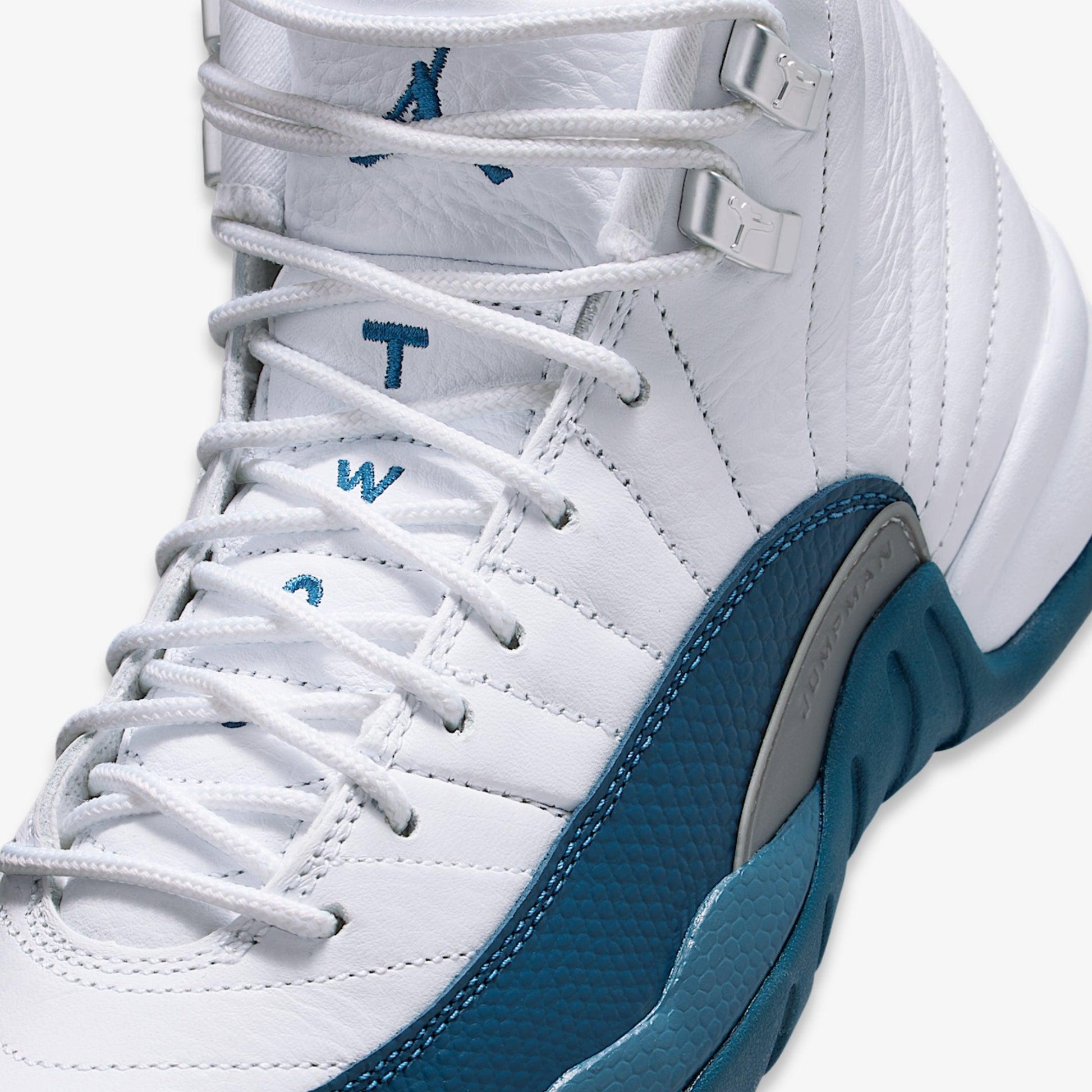 Air Jordan 12 Retro 'White / French Blue' (2025) (GS) [153265-114] Athletic Basketball Sports Sneakers in White / French Blue for Unisex Youth Kids Junior Boys Girls - AVBL MRKT (7)
