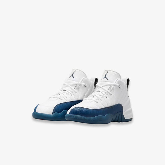 Air Jordan 12 Retro 'White / French Blue' (2025) (PS) [151186-114] Athletic Basketball Sports Sneakers in White / French Blue for Unisex Little Kids Pre-School Boys Girls - AVBL MRKT (1)