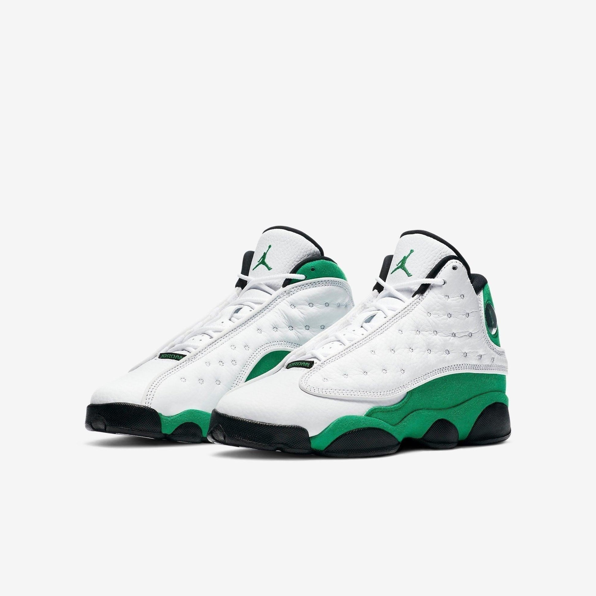 Air Jordan 13 Retro 'Lucky Green / Boston Celtics' (2020) (GS) [DB6536-113] Athletic Basketball Sports Sneakers in White / Lucky Green - Black for Unisex Youth Kids Junior Boys Girls - AVBL MRKT (1)