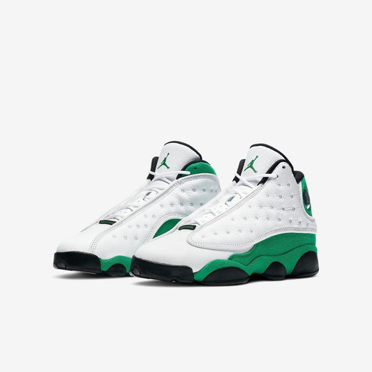Air Jordan 13 Retro 'Lucky Green / Boston Celtics' (2020) (GS) [DB6536-113] Athletic Basketball Sports Sneakers in White / Lucky Green - Black for Unisex Youth Kids Junior Boys Girls - AVBL MRKT (1)