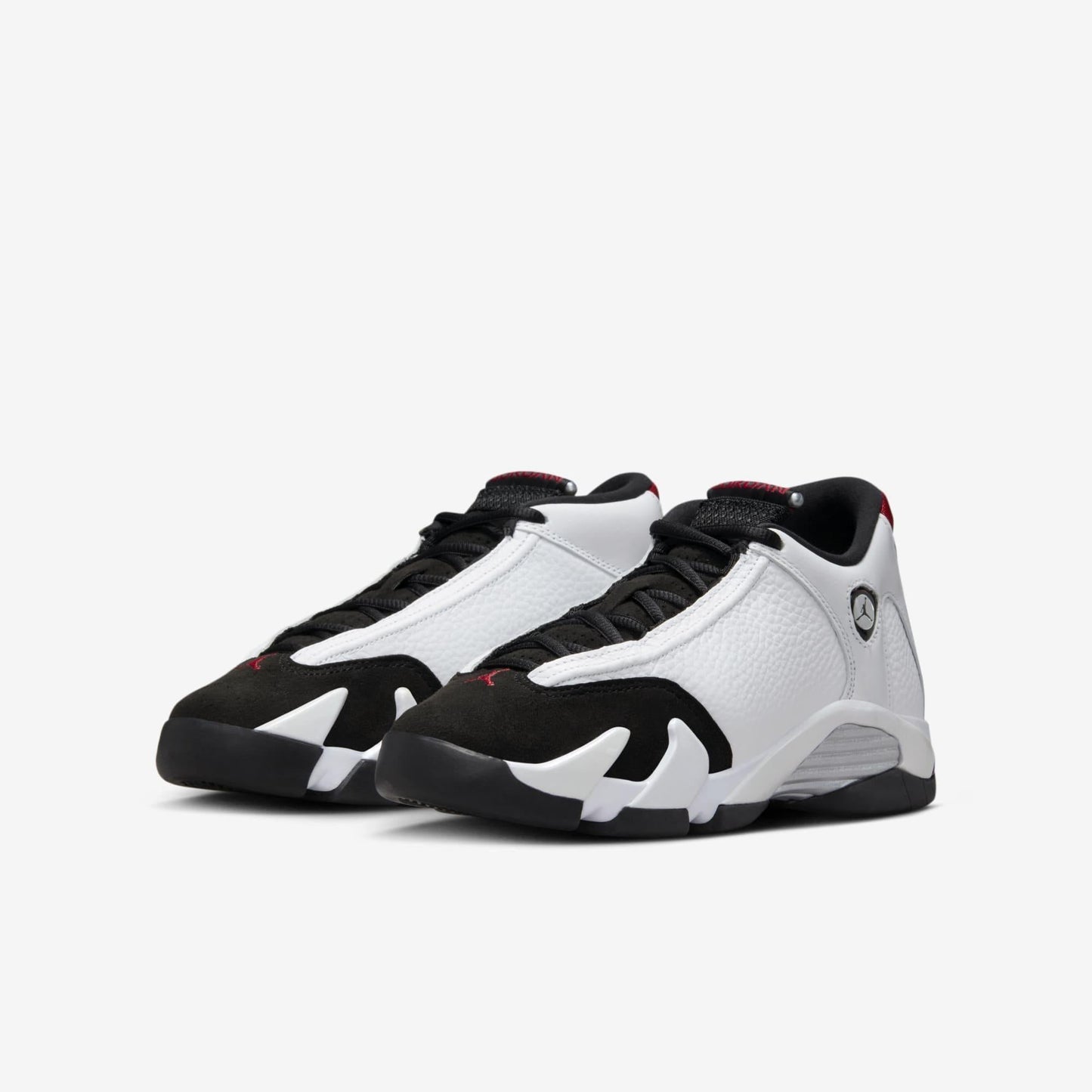 Air Jordan 14 Retro 'Black Toe' (2024) (GS) [487524-160] Athletic Basketball Sports Sneakers in White / Varsity Red - Black for Unisex Youth Kids Junior Boys Girls - AVBL MRKT (1)