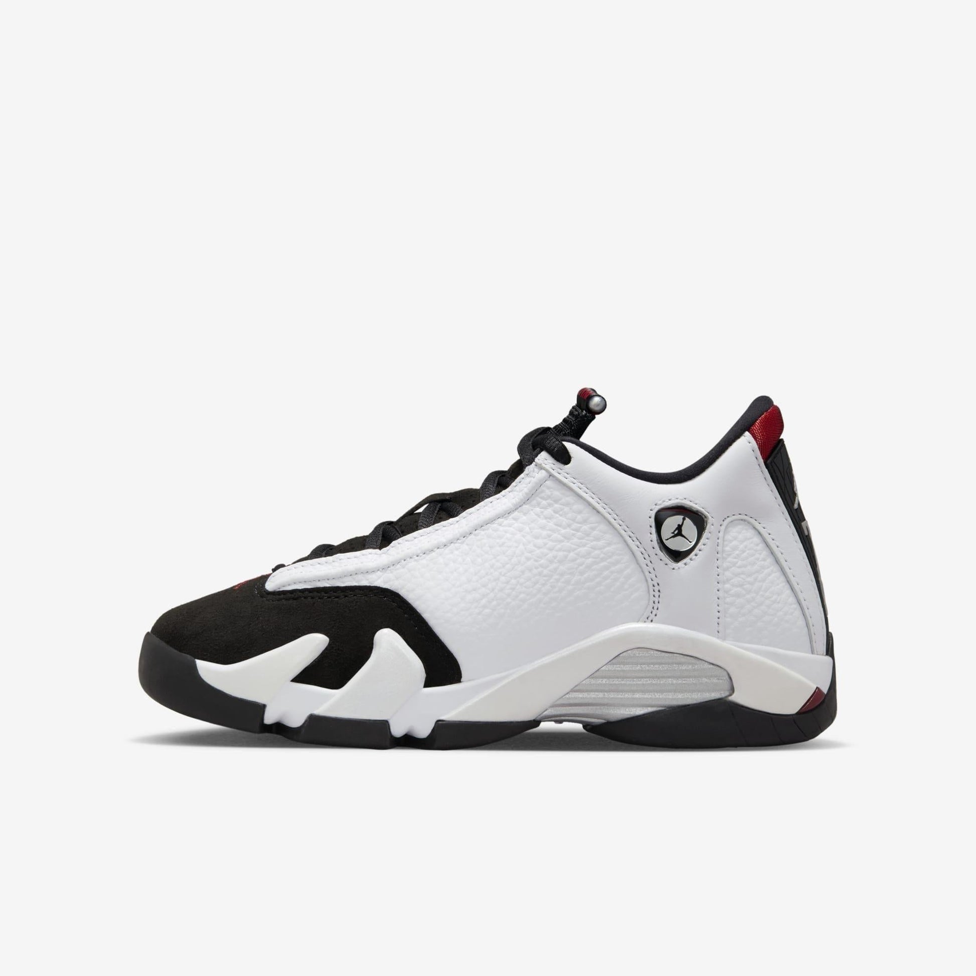 Air Jordan 14 Retro 'Black Toe' (2024) (GS) [487524-160] Athletic Basketball Sports Sneakers in White / Varsity Red - Black for Unisex Youth Kids Junior Boys Girls - AVBL MRKT (2)