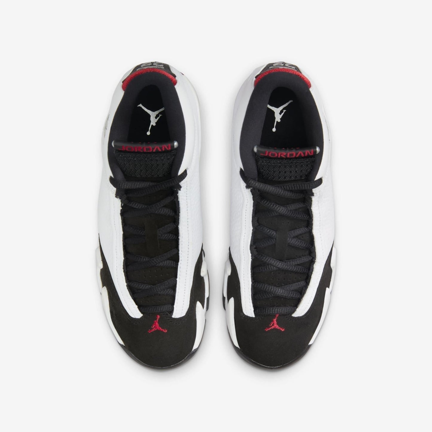 Air Jordan 14 Retro 'Black Toe' (2024) (GS) [487524-160] Athletic Basketball Sports Sneakers in White / Varsity Red - Black for Unisex Youth Kids Junior Boys Girls - AVBL MRKT (5)