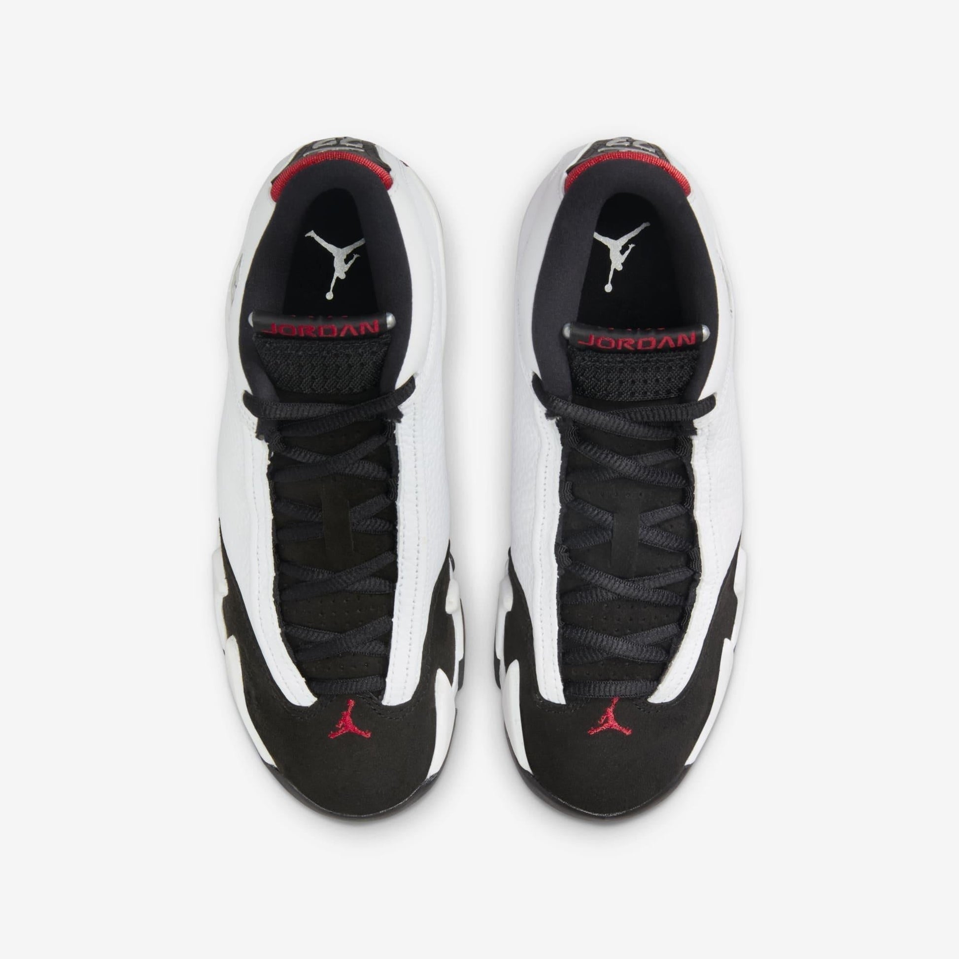 Air Jordan 14 Retro 'Black Toe' (2024) (GS) [487524-160] Athletic Basketball Sports Sneakers in White / Varsity Red - Black for Unisex Youth Kids Junior Boys Girls - AVBL MRKT (5)