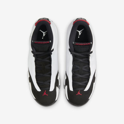 Air Jordan 14 Retro 'Black Toe' (2024) (GS) [487524-160] Athletic Basketball Sports Sneakers in White / Varsity Red - Black for Unisex Youth Kids Junior Boys Girls - AVBL MRKT (5)