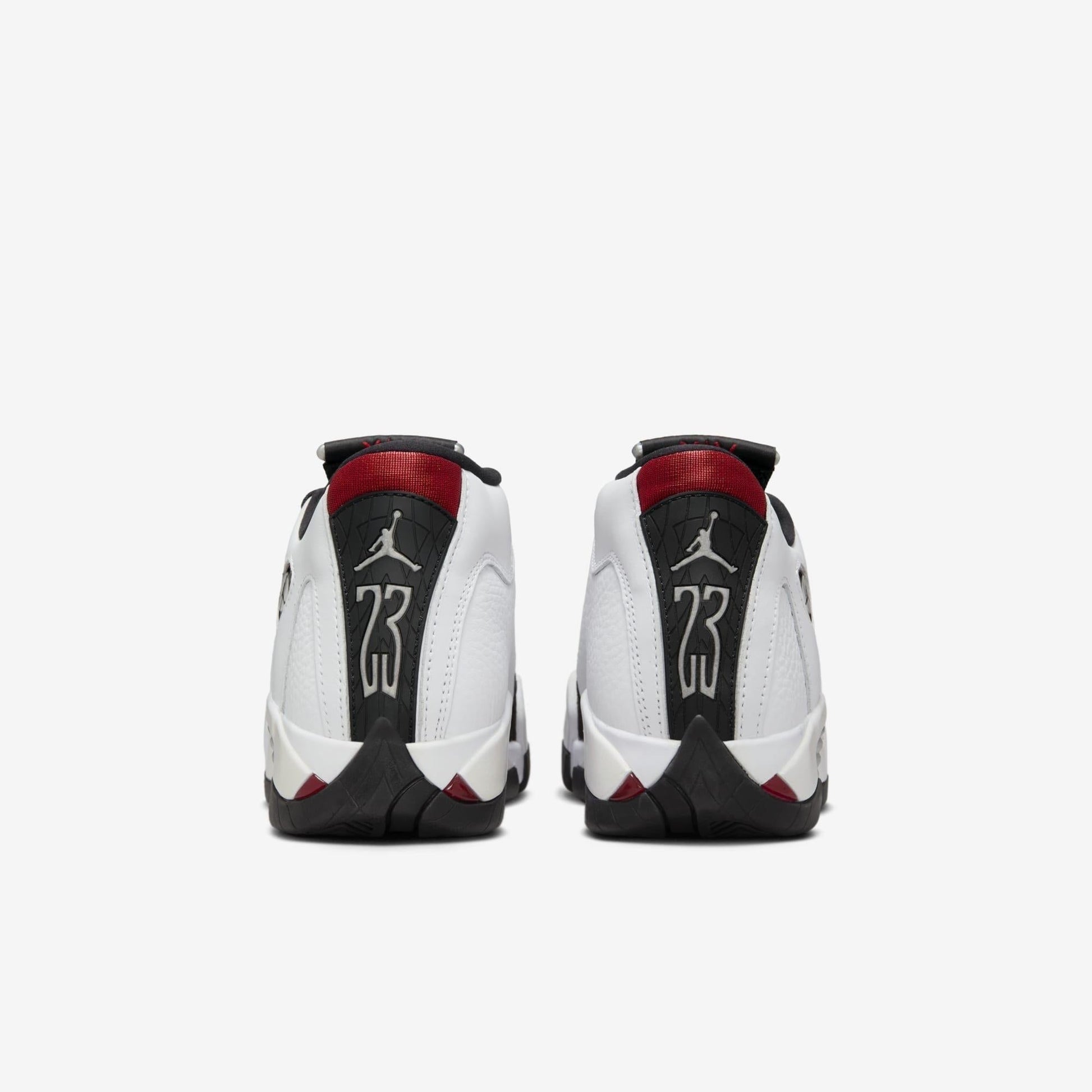 Air Jordan 14 Retro 'Black Toe' (2024) (GS) [487524-160] Athletic Basketball Sports Sneakers in White / Varsity Red - Black for Unisex Youth Kids Junior Boys Girls - AVBL MRKT (6)