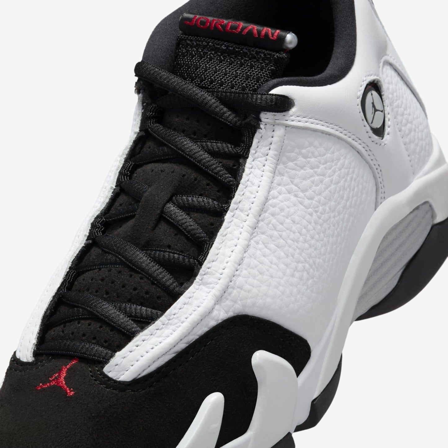 Air Jordan 14 Retro 'Black Toe' (2024) (GS) [487524-160] Athletic Basketball Sports Sneakers in White / Varsity Red - Black for Unisex Youth Kids Junior Boys Girls - AVBL MRKT (7)