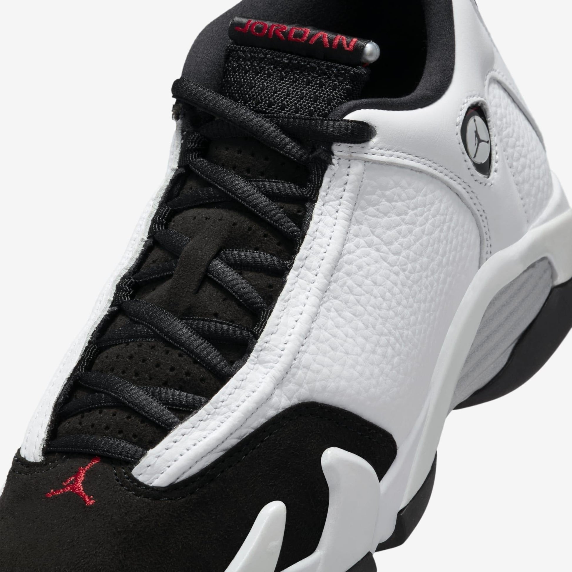 Air Jordan 14 Retro 'Black Toe' (2024) (GS) [487524-160] Athletic Basketball Sports Sneakers in White / Varsity Red - Black for Unisex Youth Kids Junior Boys Girls - AVBL MRKT (7)