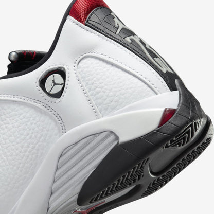 Air Jordan 14 Retro 'Black Toe' (2024) (GS) [487524-160] Athletic Basketball Sports Sneakers in White / Varsity Red - Black for Unisex Youth Kids Junior Boys Girls - AVBL MRKT (8)