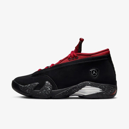 Air Jordan 14 Retro Low 'Red Lipstick' (2021) (Womens) [DH4121-006] Athletic Basketball Sports Sneakers in Black / Gym Red - Metallic Platinum for Unisex Adult Female Ladies Girls WMNS - AVBL MRKT (2)