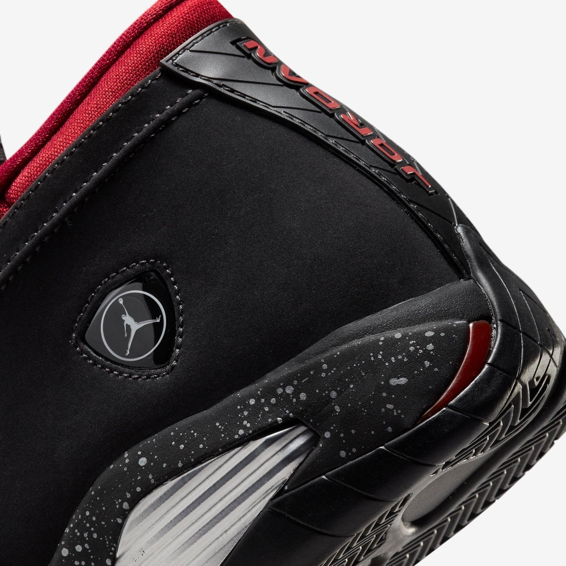 Air Jordan 14 Retro Low 'Red Lipstick' (2021) (Womens) [DH4121-006] Athletic Basketball Sports Sneakers in Black / Gym Red - Metallic Platinum for Unisex Adult Female Ladies Girls WMNS - AVBL MRKT (8)