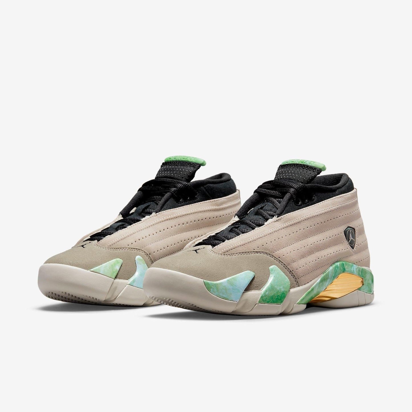 Air Jordan 14 Retro Low SP x Aleali May 'Fortune' (2021) (Womens) [DJ1034-200] Athletic Basketball Sports Sneakers in Light Sand / Light Sand - White for Unisex Adult Female Ladies Girls WMNS - AVBL MRKT (1)