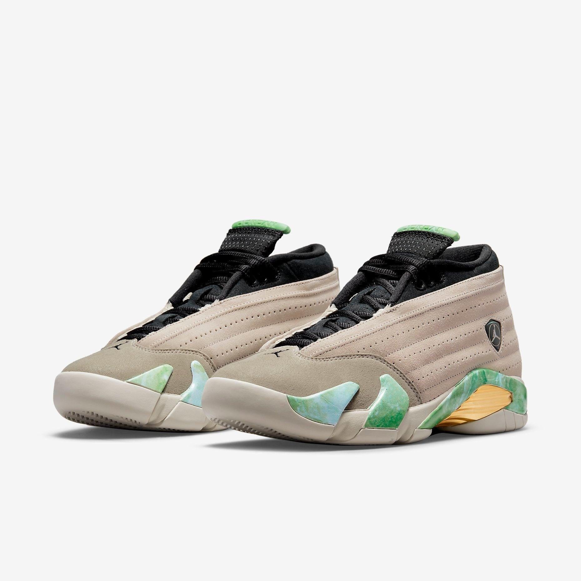 Air Jordan 14 Retro Low SP x Aleali May 'Fortune' (2021) (Womens) [DJ1034-200] Athletic Basketball Sports Sneakers in Light Sand / Light Sand - White for Unisex Adult Female Ladies Girls WMNS - AVBL MRKT (1)