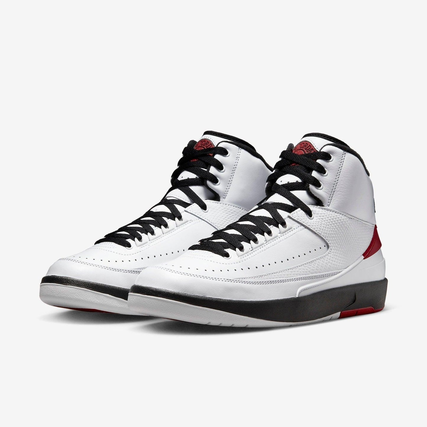 Air Jordan 2 Retro 'Chicago Bulls' (2022) [DX2454-106] Athletic Basketball Sports Sneakers in White / Varsity Red - Black for Unisex Adult Mens - AVBL MRKT (1)