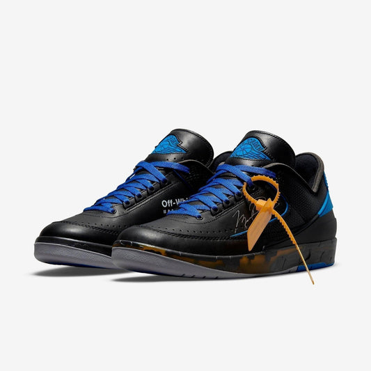 Air Jordan 2 Retro Low SP x Off-White 'Varsity Royal' (2021) [DJ4375-004] Athletic Basketball Sports Sneakers in Black / Varsity Royal for Unisex Adult Mens - AVBL MRKT (1)