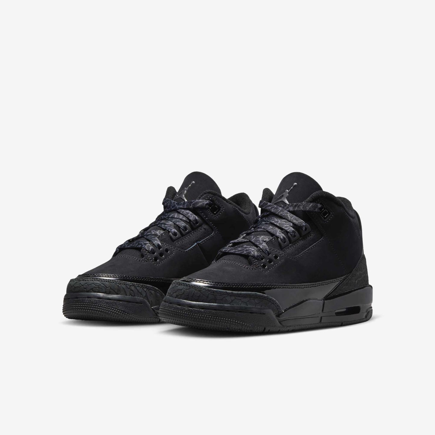 Air Jordan 3 Retro 'Black Cat' (2025) (GS) [DM0967-001] Athletic Basketball Sports Sneakers in Black / Dark Charcoal - Black for Unisex Youth Kids Junior Boys Girls - AVBL MRKT (1)