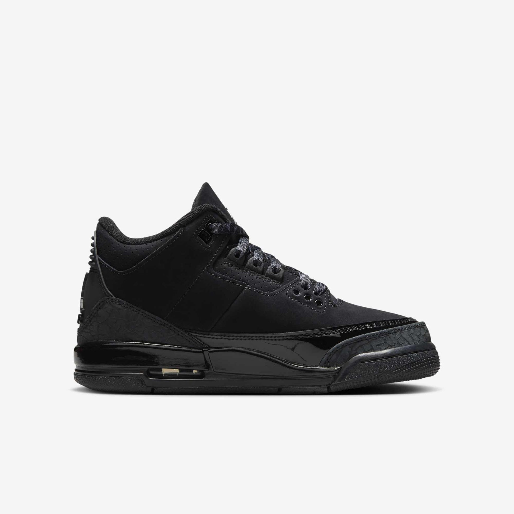 Air Jordan 3 Retro 'Black Cat' (2025) (GS) [DM0967-001] Athletic Basketball Sports Sneakers in Black / Dark Charcoal - Black for Unisex Youth Kids Junior Boys Girls - AVBL MRKT (4)