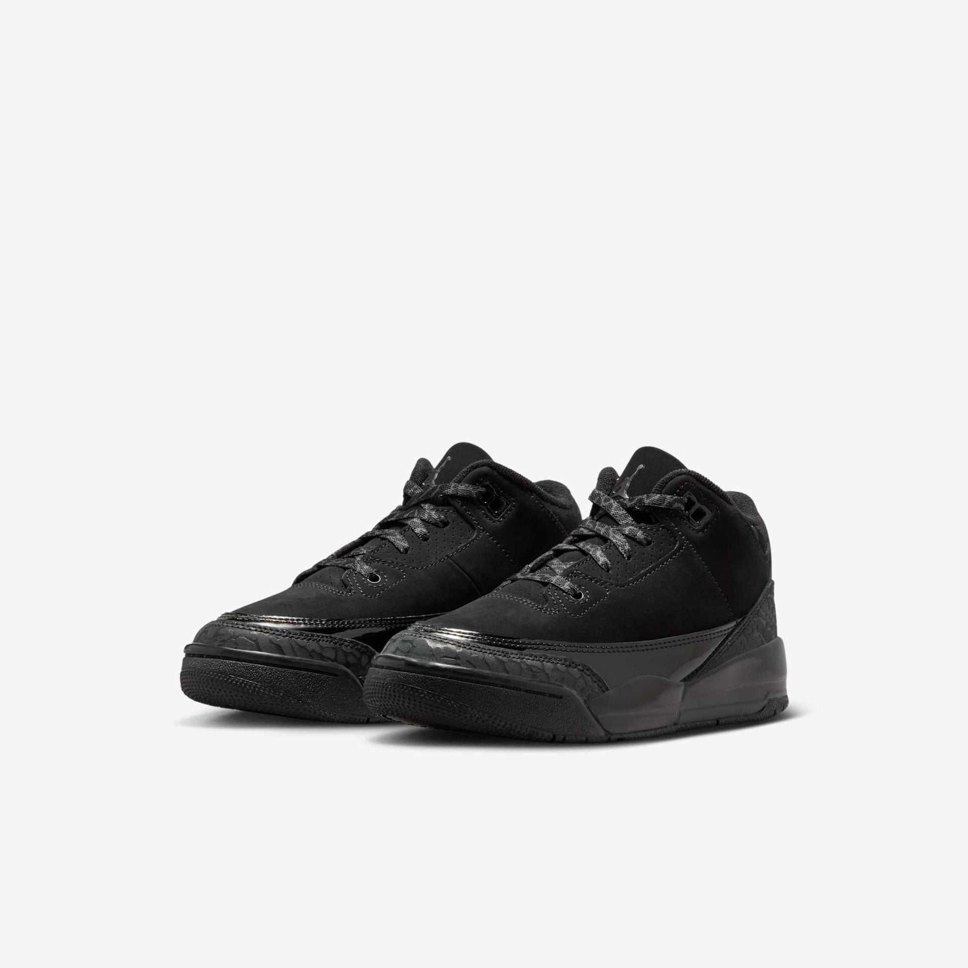 Air Jordan 3 Retro 'Black Cat' (2025) (PS) [DM0966-001] Athletic Basketball Sports Sneakers in Black / Dark Charcoal - Black for Unisex Little Kids Pre-School Boys Girls - AVBL MRKT (1)