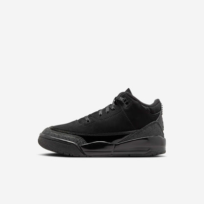 Air Jordan 3 Retro 'Black Cat' (2025) (PS) [DM0966-001] Athletic Basketball Sports Sneakers in Black / Dark Charcoal - Black for Unisex Little Kids Pre-School Boys Girls - AVBL MRKT (2)