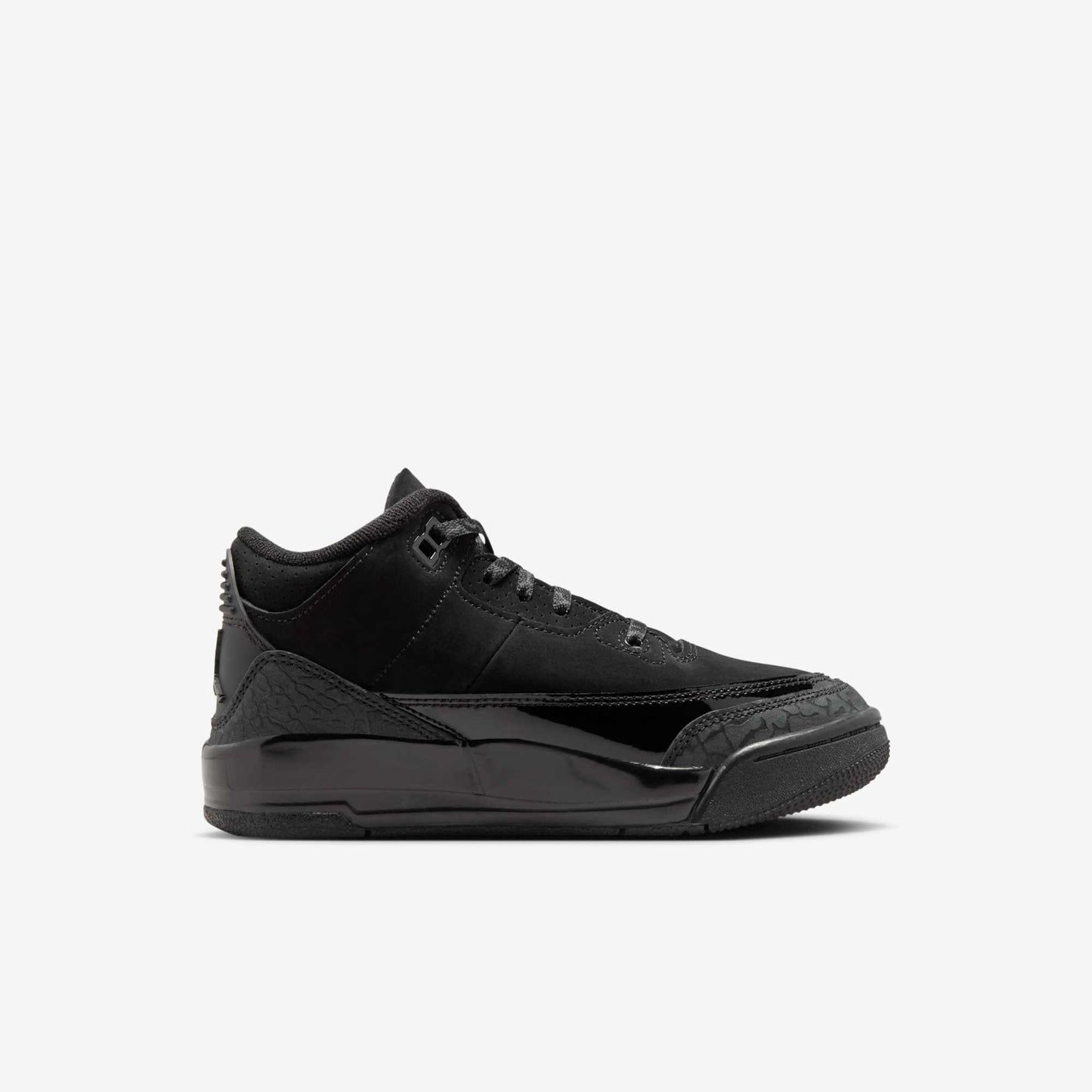 Air Jordan 3 Retro 'Black Cat' (2025) (PS) [DM0966-001] Athletic Basketball Sports Sneakers in Black / Dark Charcoal - Black for Unisex Little Kids Pre-School Boys Girls - AVBL MRKT (4)