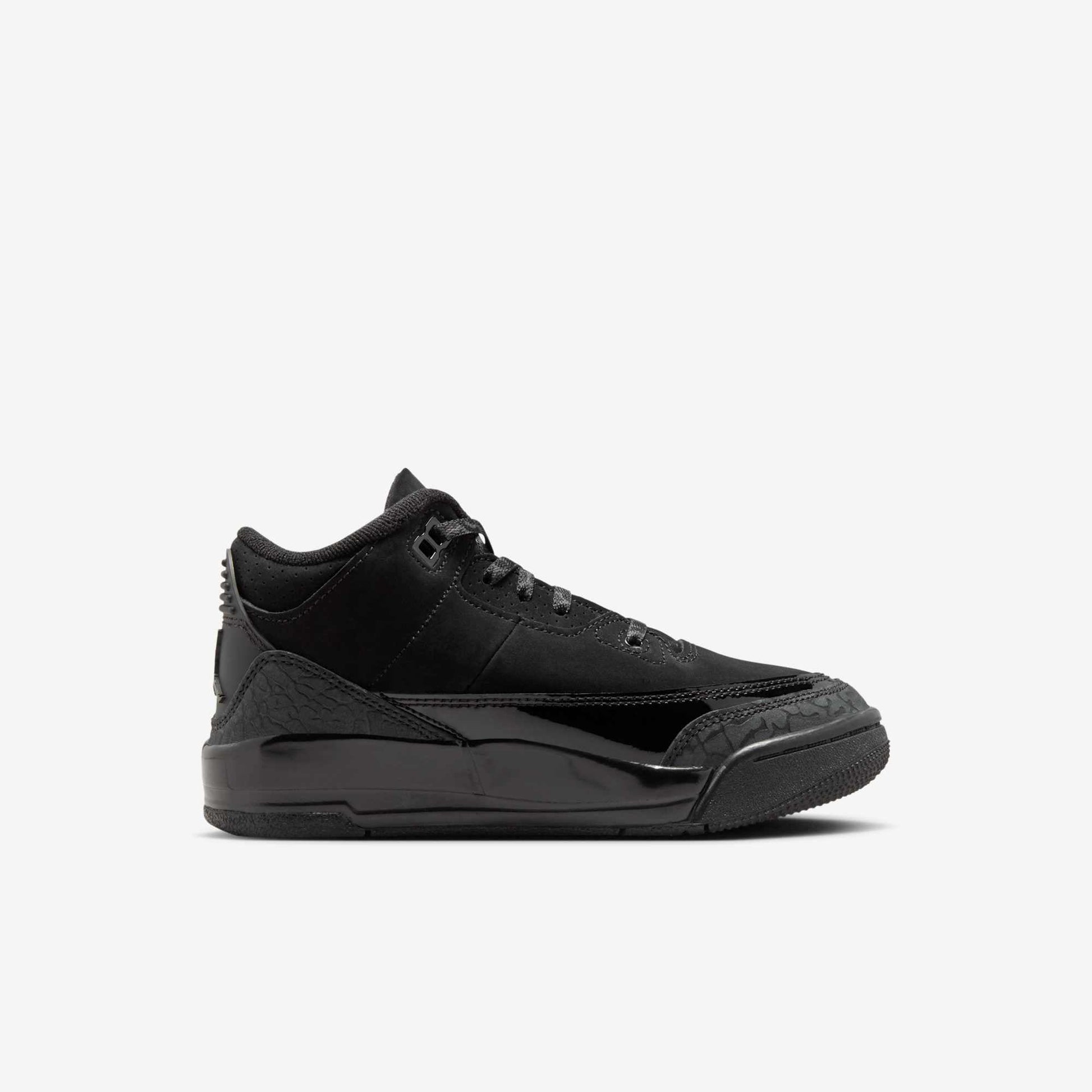Air Jordan 3 Retro 'Black Cat' (2025) (PS) [DM0966-001] Athletic Basketball Sports Sneakers in Black / Dark Charcoal - Black for Unisex Little Kids Pre-School Boys Girls - AVBL MRKT (4)